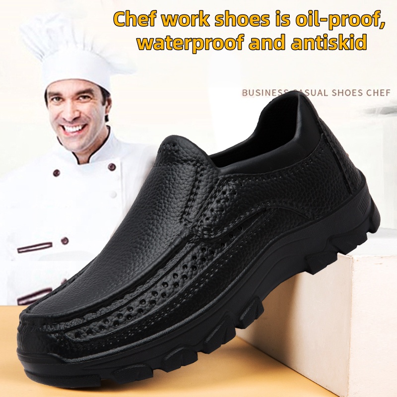Kids Outdoor Kitchen - Sapatos de chef masculinos à prova