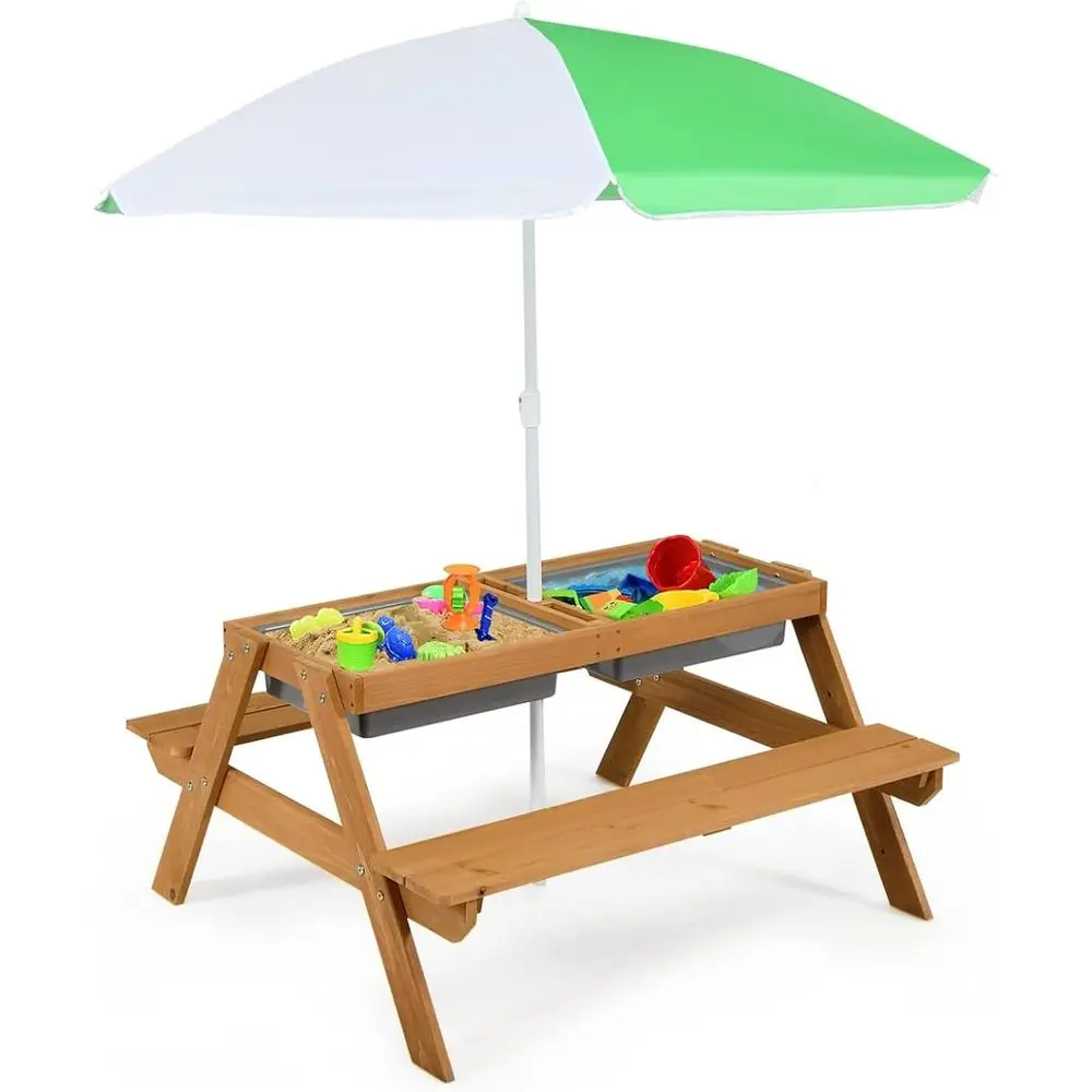 Kids Outdoor Furniture - Mesa de Piquenique de Madeira 4