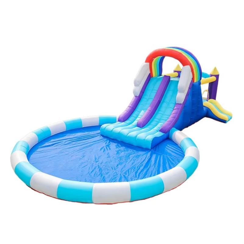 Kids Outdoor Slide - Escorregador Inflável Gigante Arco-Íris para Crianças