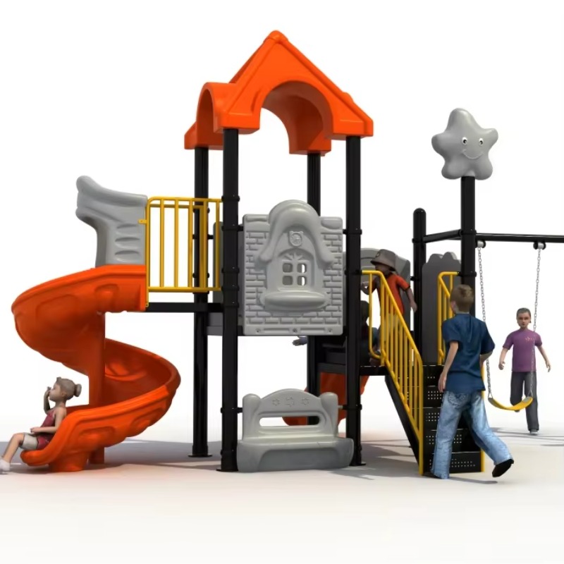Kids Outdoor Slide Set - Conjunto de Balanço de Aço e