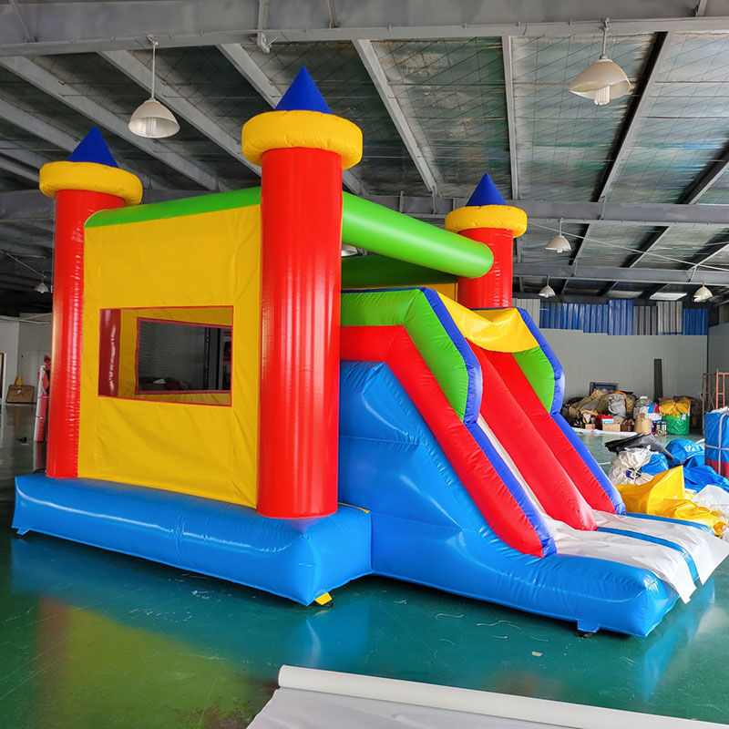 Kids Outdoor House With Slide - Casa de salto com slide, castelo