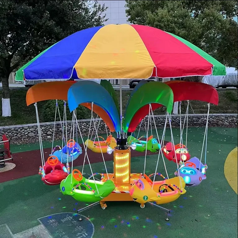 Kids Outdoor Swing Chair - 2026 Mini Carrossel Infantil com Cadeiras