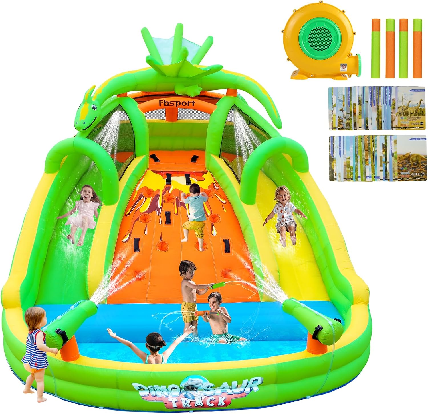 Kids Outdoor Bounce House - Castelo Inflável para Crianças com Escorregador,