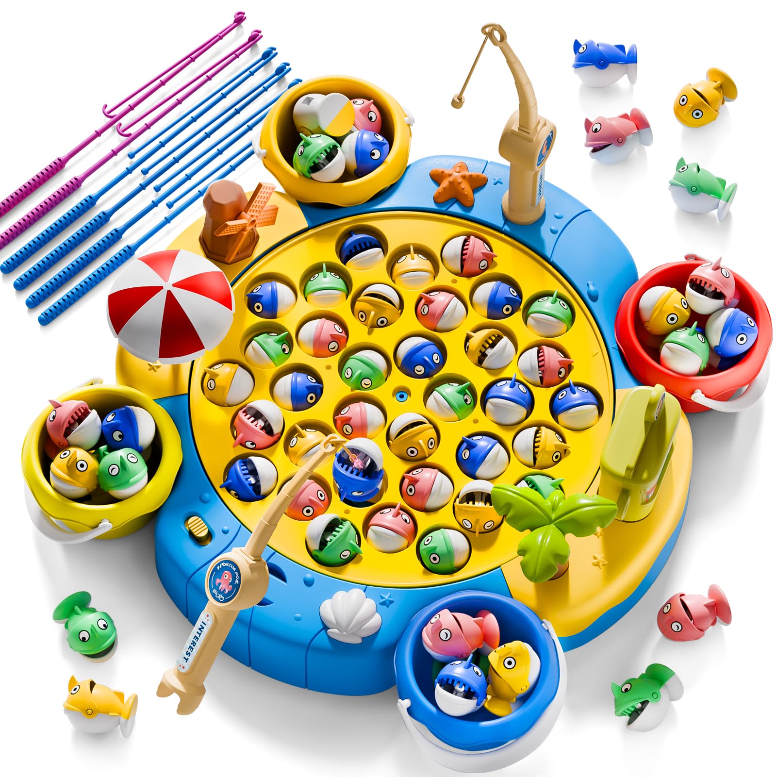 Kids Outdoor Water Table - Jogo de Pesca Magnética 360 °