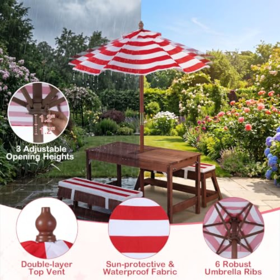 Kids Outdoor Water Table - Mesa de piquenique infantil para uso
