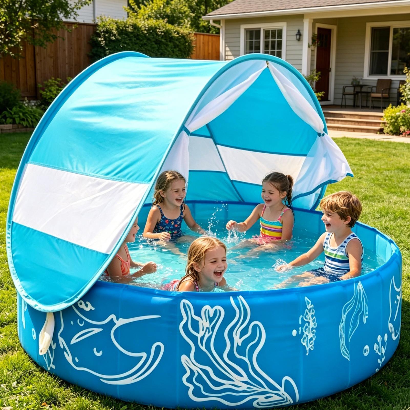 Kids Outdoor Activity Centre - Piscina infantil com cobertura 120x30cm, dobrável,