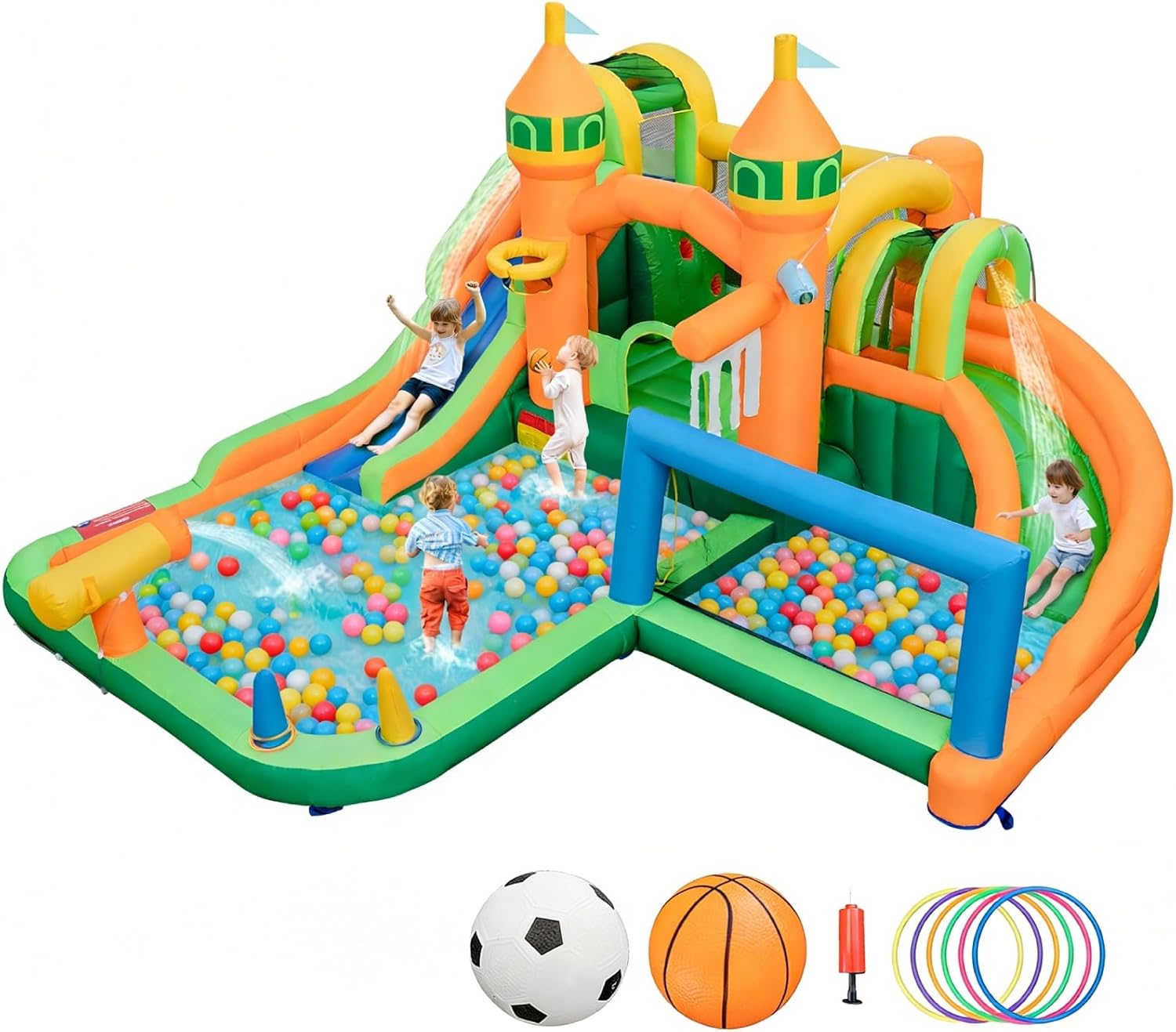 Kids Outdoor Bounce House - Parque Aquático Inflável 9 em 1