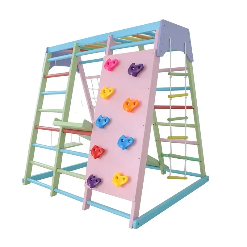 Kids Outdoor Slide Set - Conjunto de Escalada Infantil de Madeira