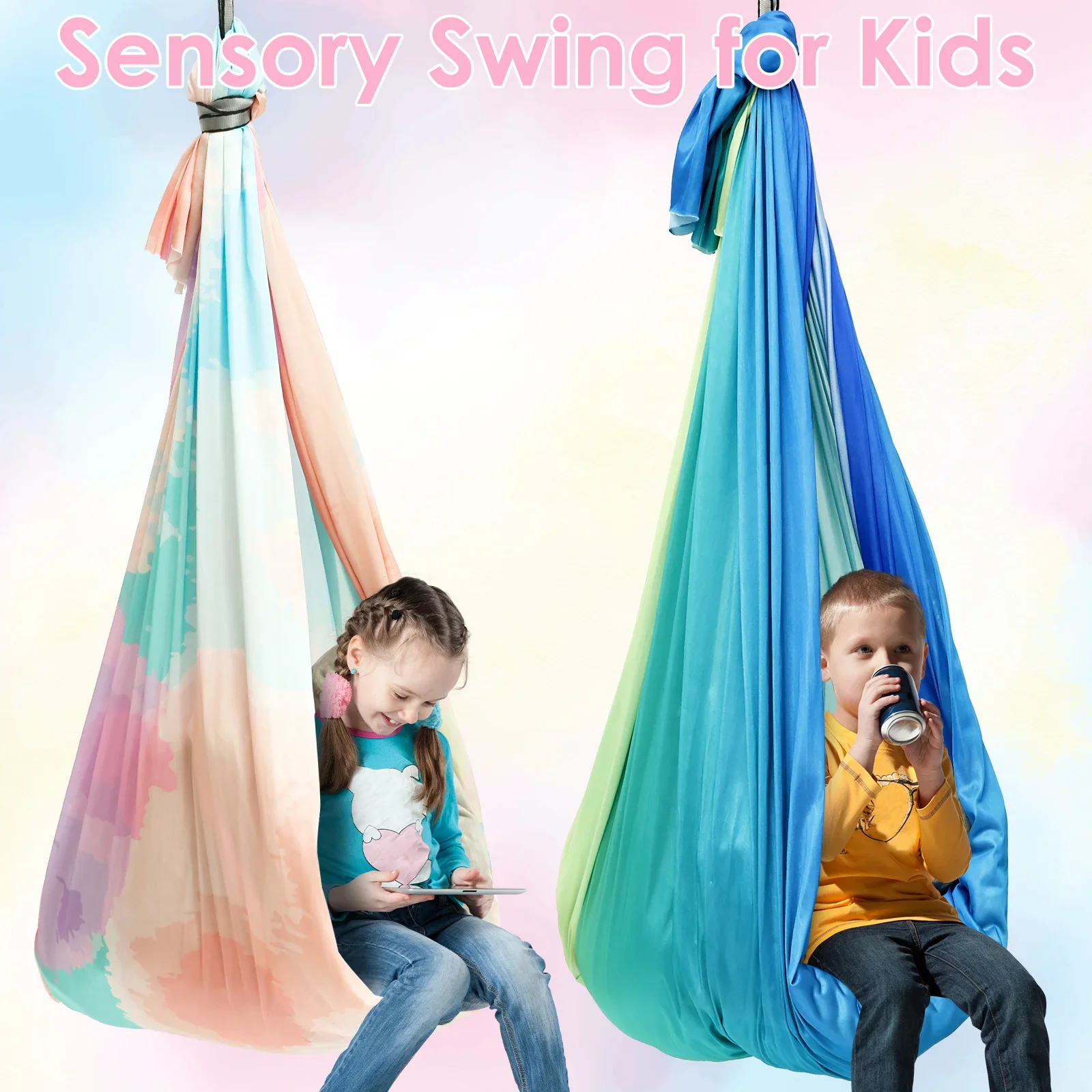 Kids Outdoor Furniture - Balanço Sensorial Confortável para Crianças, Rede