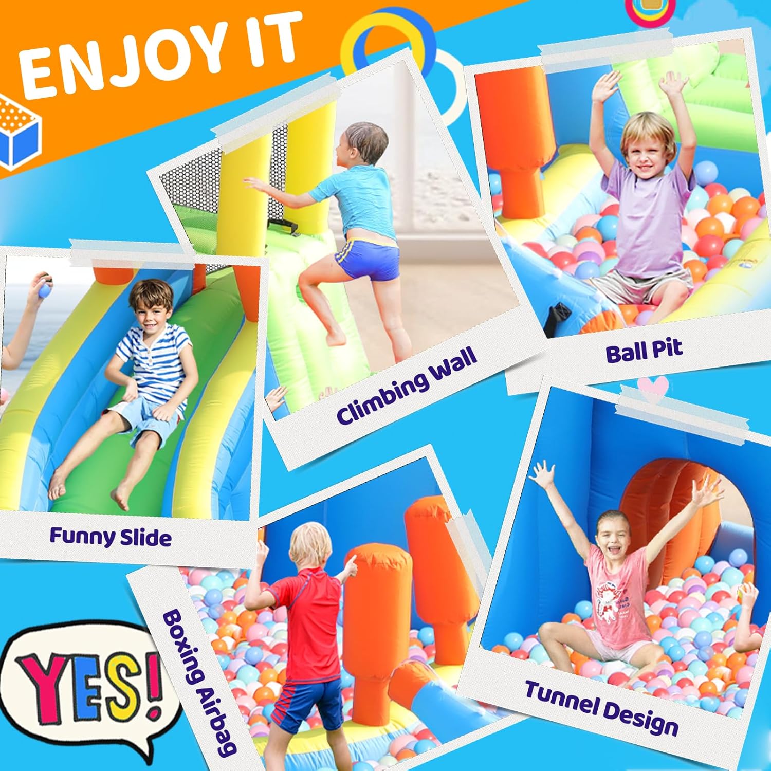 Escorregador Inflável para Cri - Kids Outdoor Bounce House avaliação e preço
