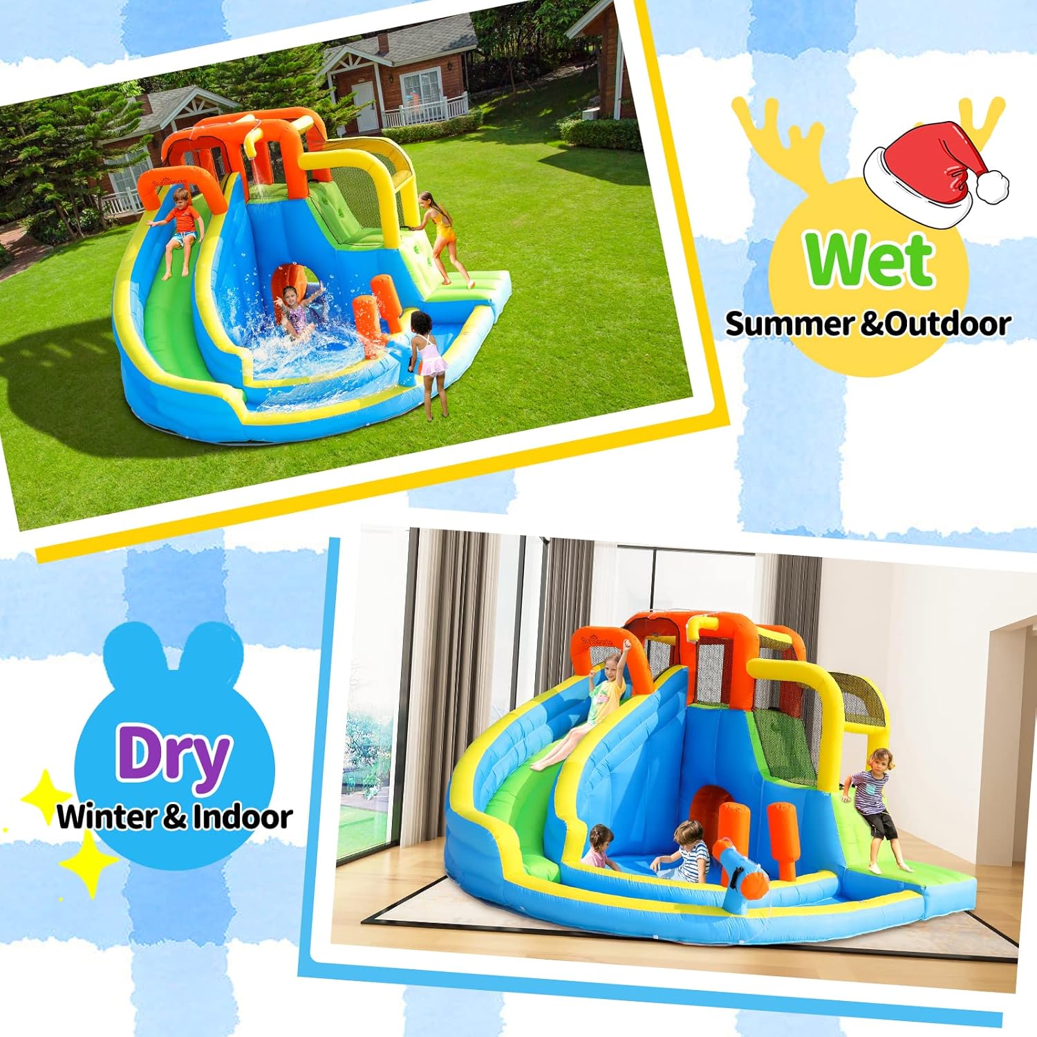 Escorregador Inflável para Cri - Kids Outdoor Bounce House avaliação e preço