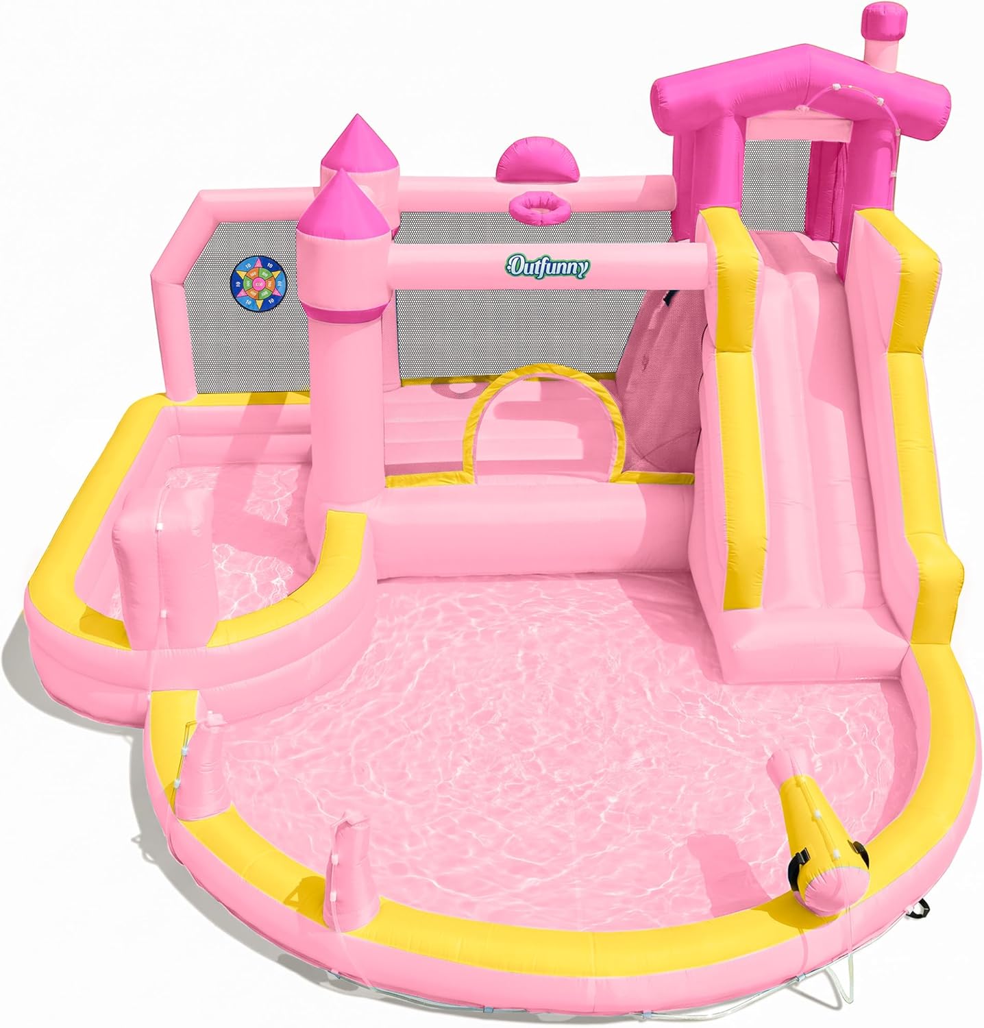 Tobogã Inflável Rosa para Cria - Kids Outdoor Bounce House avaliação e preço