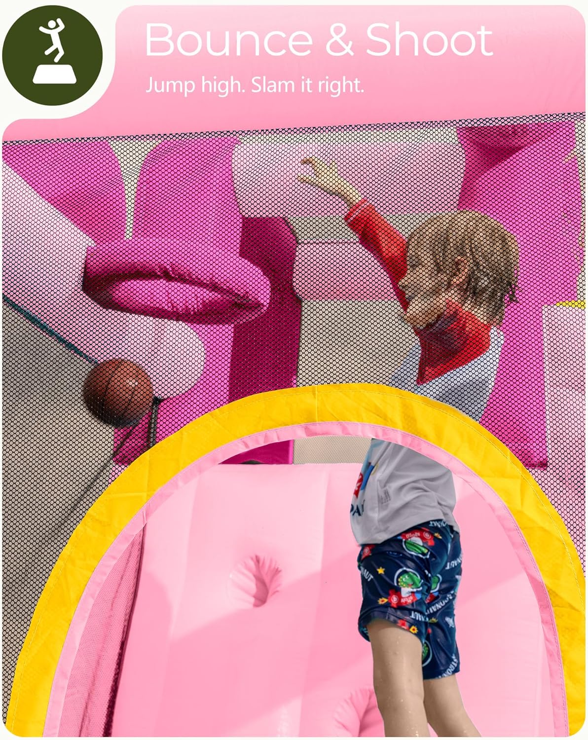 Tobogã Inflável Rosa para Cria - Kids Outdoor Bounce House avaliação e preço
