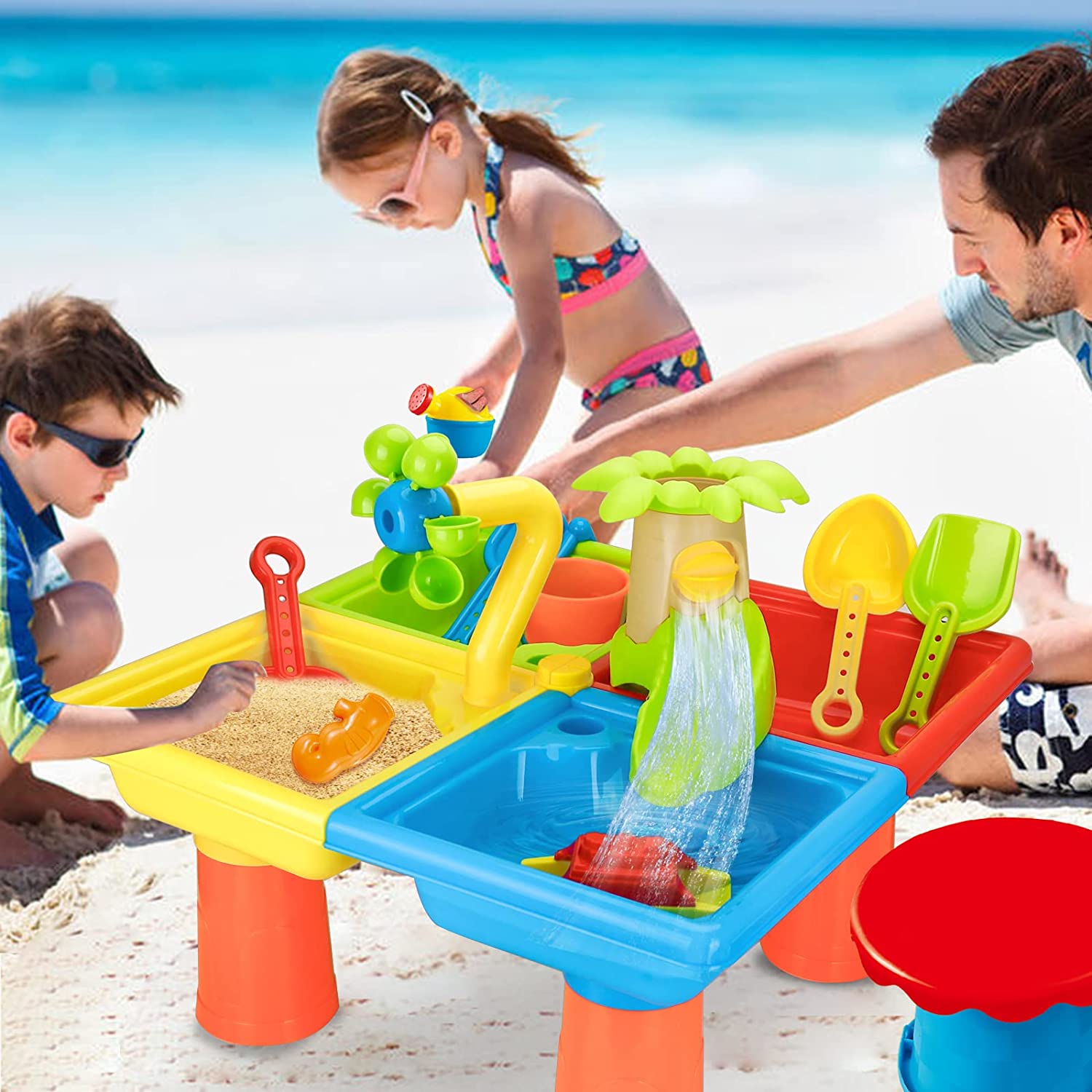 Mesa de praia e Sand Play Brin - Kids Outdoor Water Table avaliação e preço