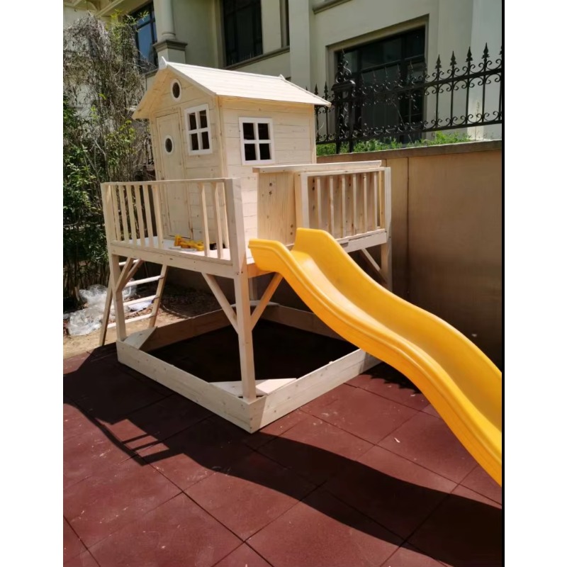Casa de Brinquedo de Madeira p - Kids Outdoor House With Slide avaliação e preço