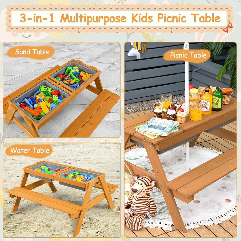 Mesa de Piquenique de Madeira  - Kids Outdoor Furniture avaliação e preço