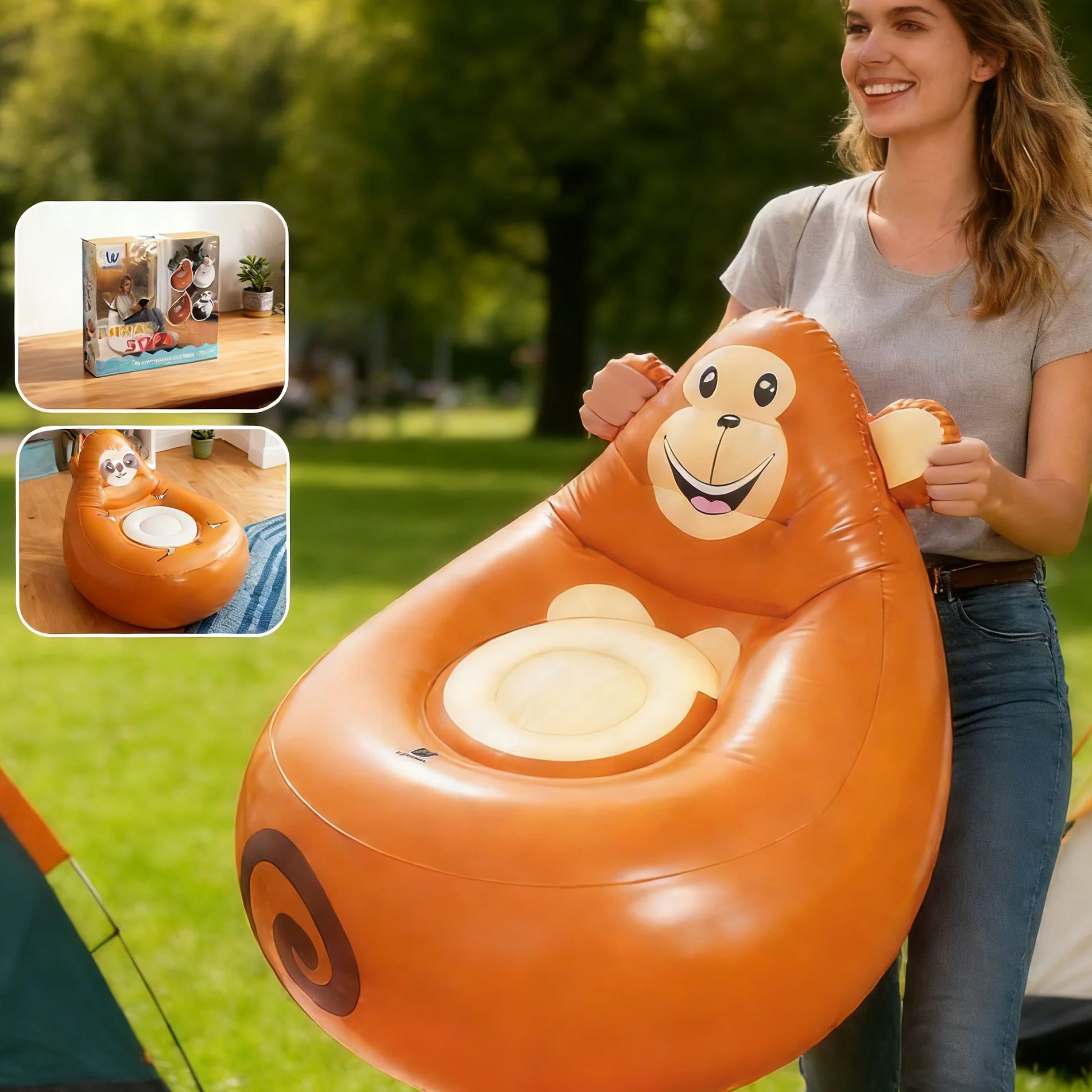 Sofá preguiçoso inflável crian - Kids Outdoor Lounge Chair avaliação e preço