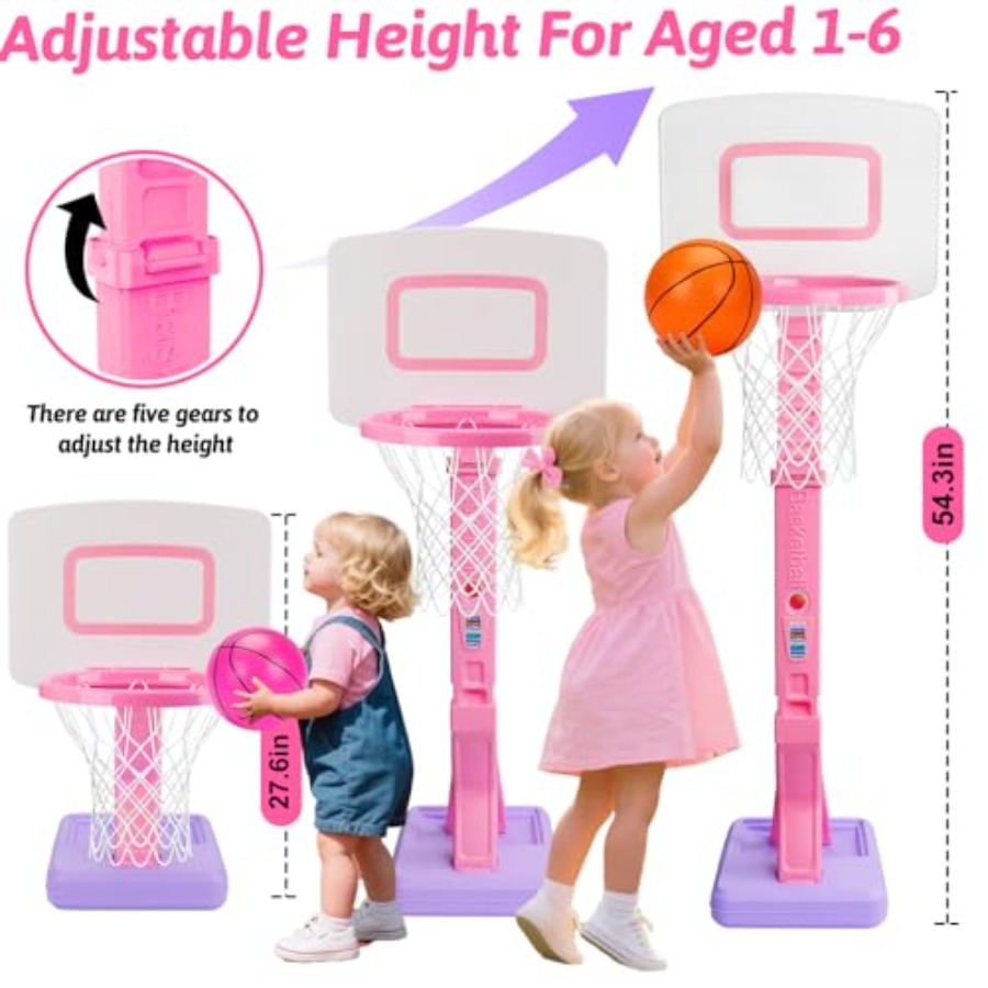 Aro de basquete rosa para cria - Kids Outdoor Easel avaliação e preço