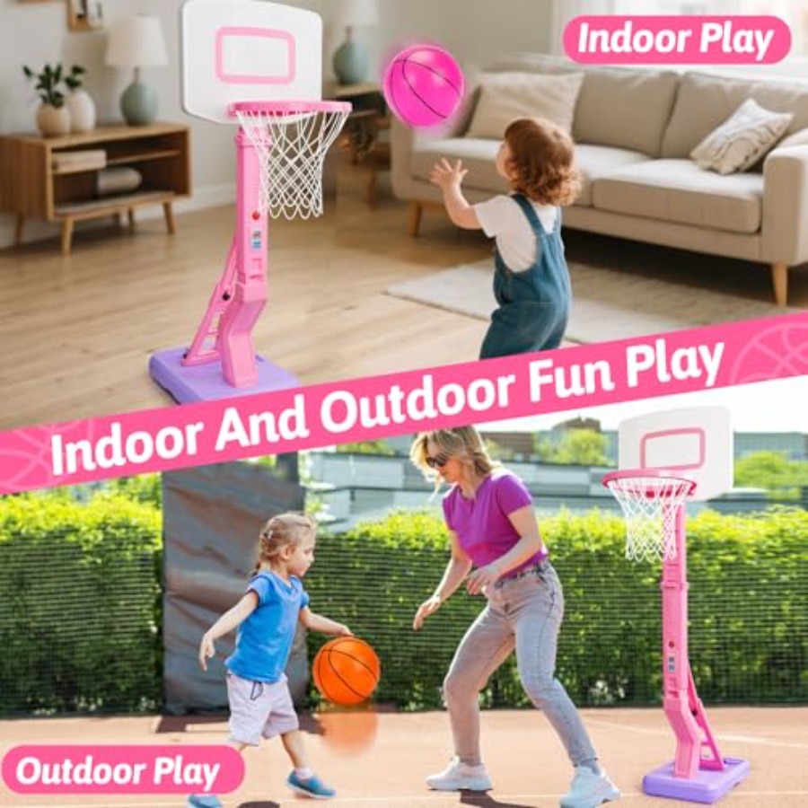 Aro de basquete rosa para cria - Kids Outdoor Easel avaliação e preço