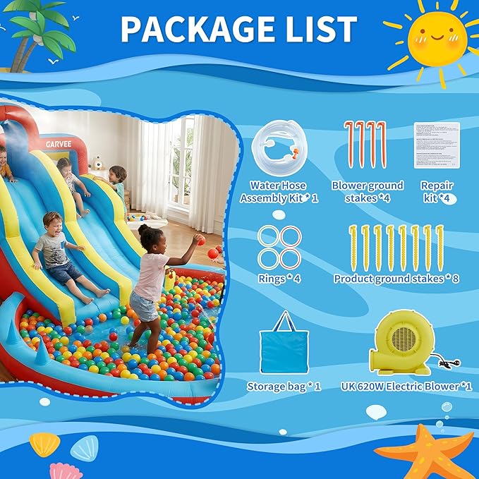 Parque Aquático Inflável 8 em  - Kids Outdoor Slide avaliação e preço
