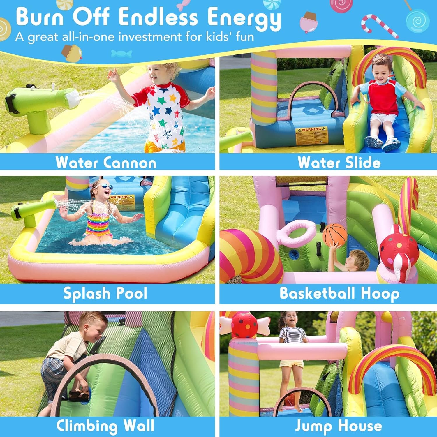 Tobogã Inflável para Crianças, - Kids Outdoor Bounce House avaliação e preço