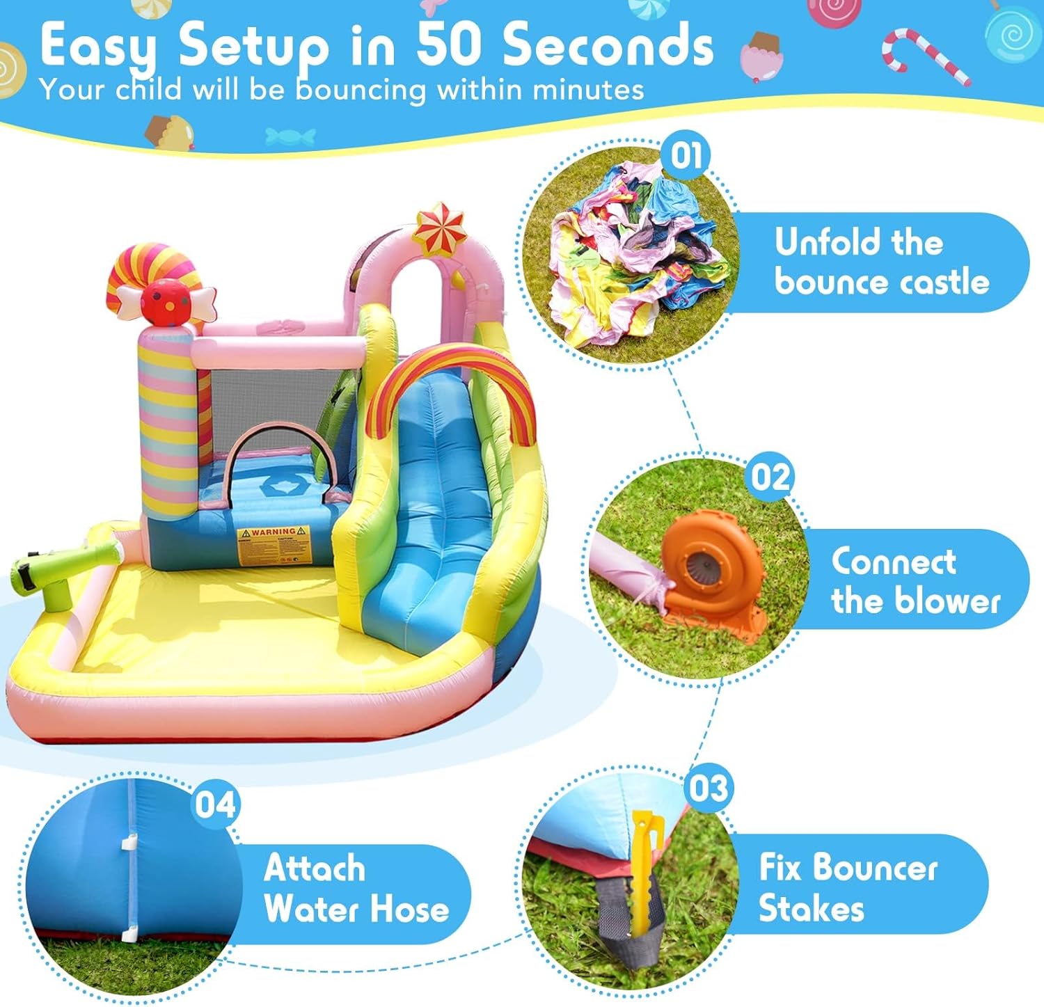 Tobogã Inflável para Crianças, - Kids Outdoor Bounce House avaliação e preço