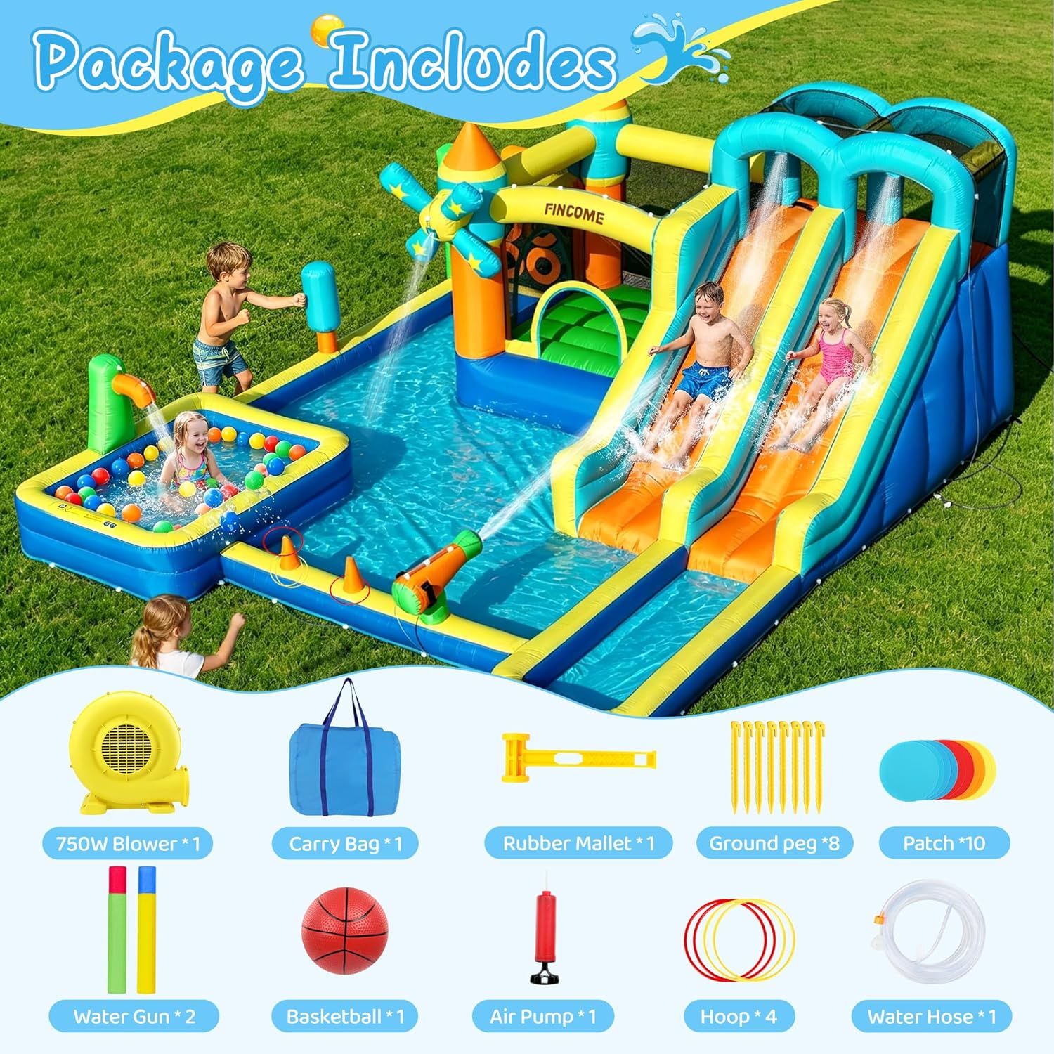 Castelo Inflável 10 em 1 com D - Kids Outdoor Slide avaliação e preço