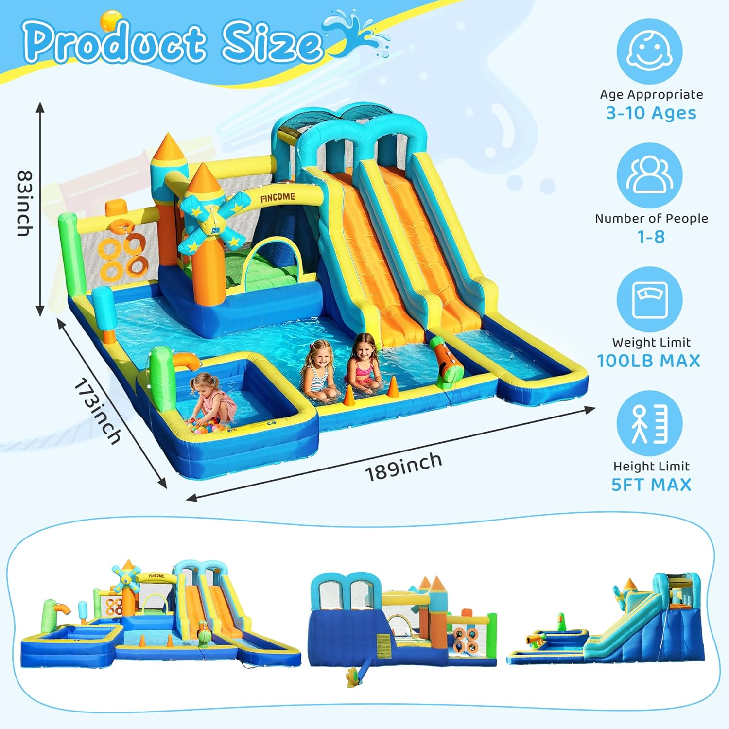 Castelo Inflável 10 em 1 com D - Kids Outdoor Slide avaliação e preço