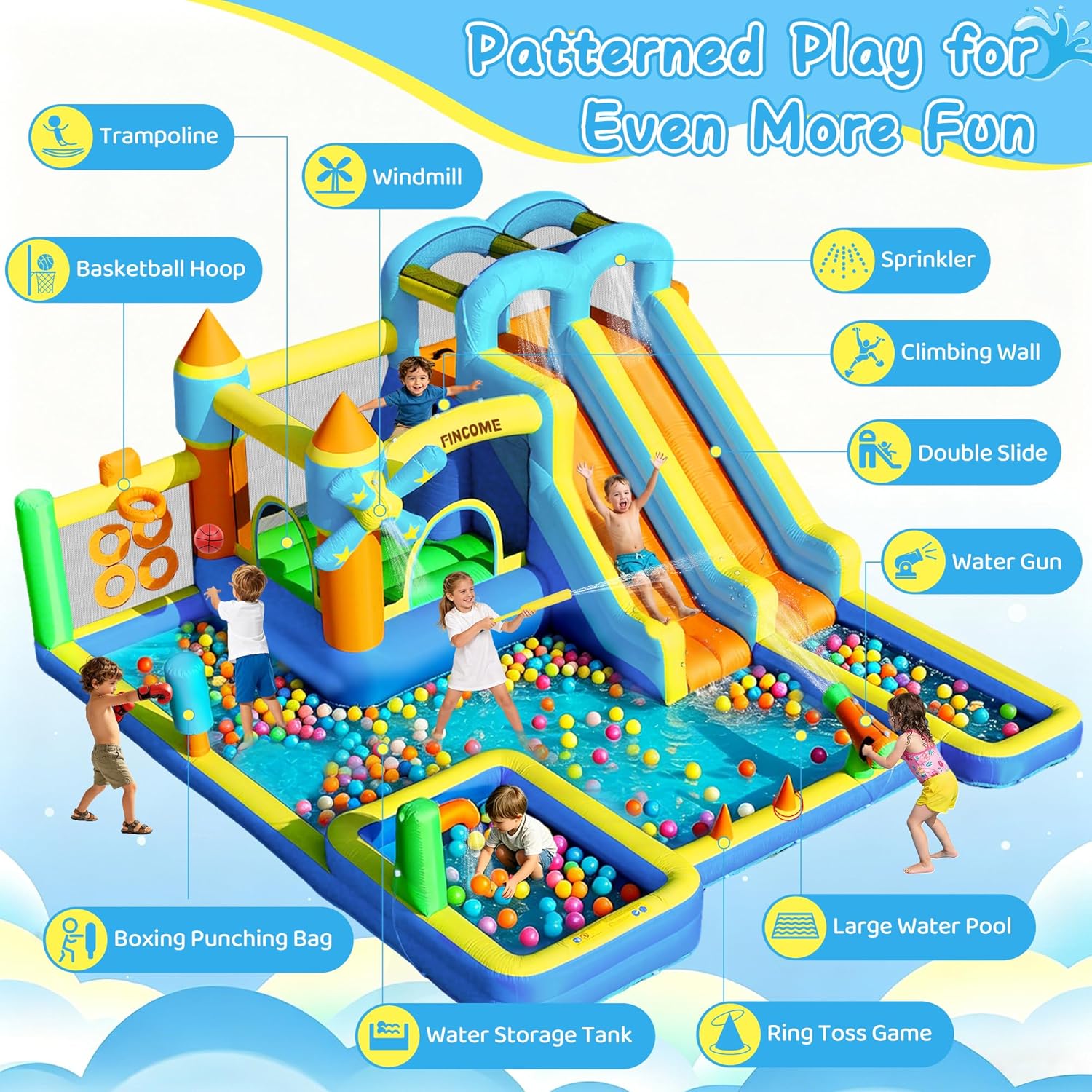 Castelo Inflável 10 em 1 com D - Kids Outdoor Slide avaliação e preço