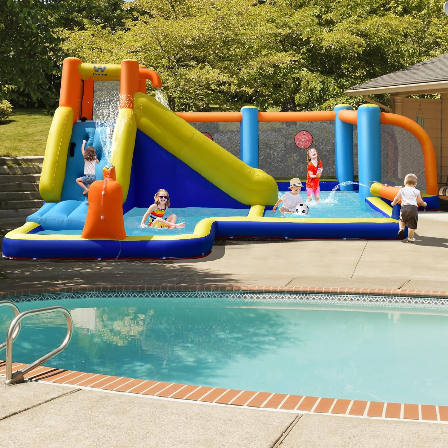 Tobogã Inflável Gigante com Go - Kids Outdoor Bounce House avaliação e preço