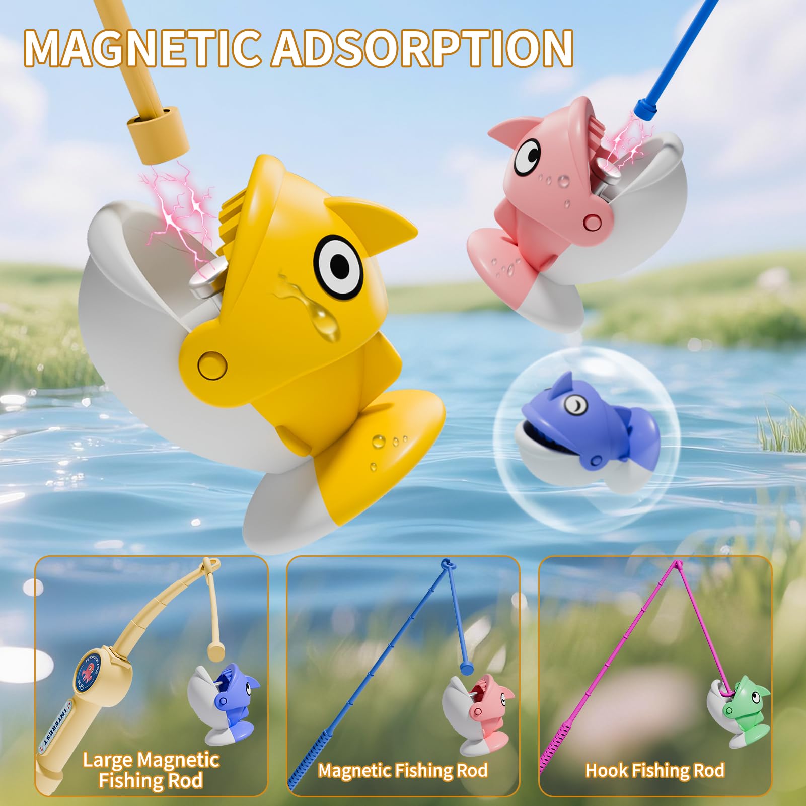 Jogo de Pesca Magnética 360 °  - Kids Outdoor Water Table avaliação e preço