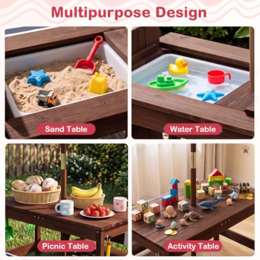 Mesa de piquenique infantil pa - Kids Outdoor Water Table avaliação e preço