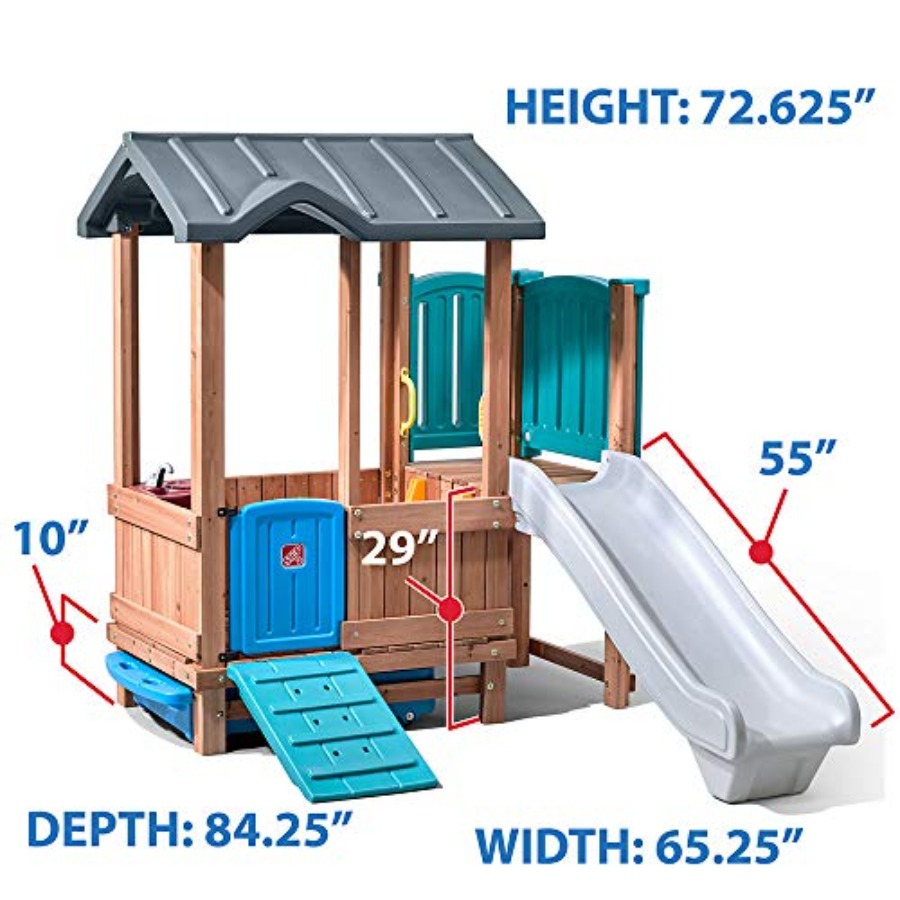 Woodland Adventure Playhouse & - Kids Outdoor Slide Set avaliação e preço