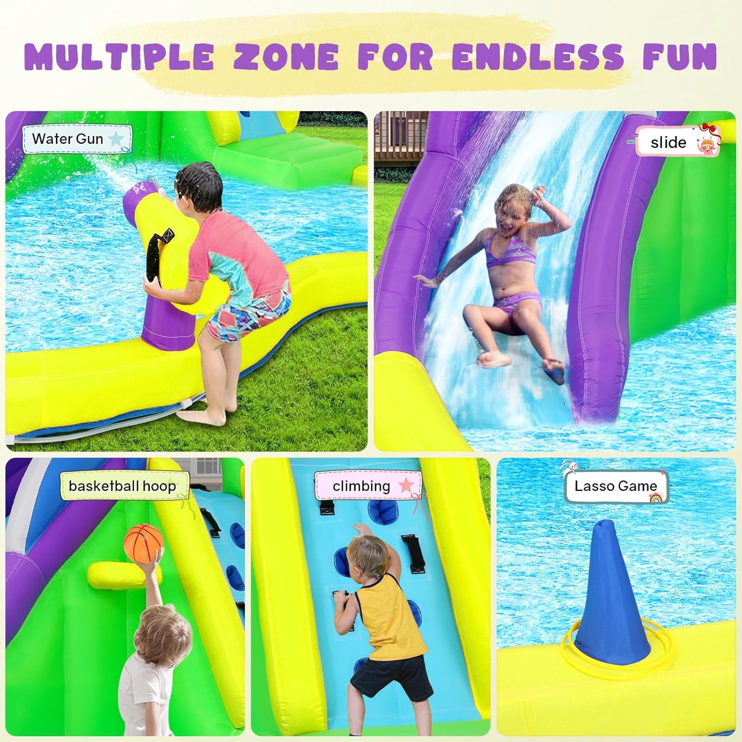 Castelo Inflável 13x14FT com E - Kids Outdoor Bounce House avaliação e preço