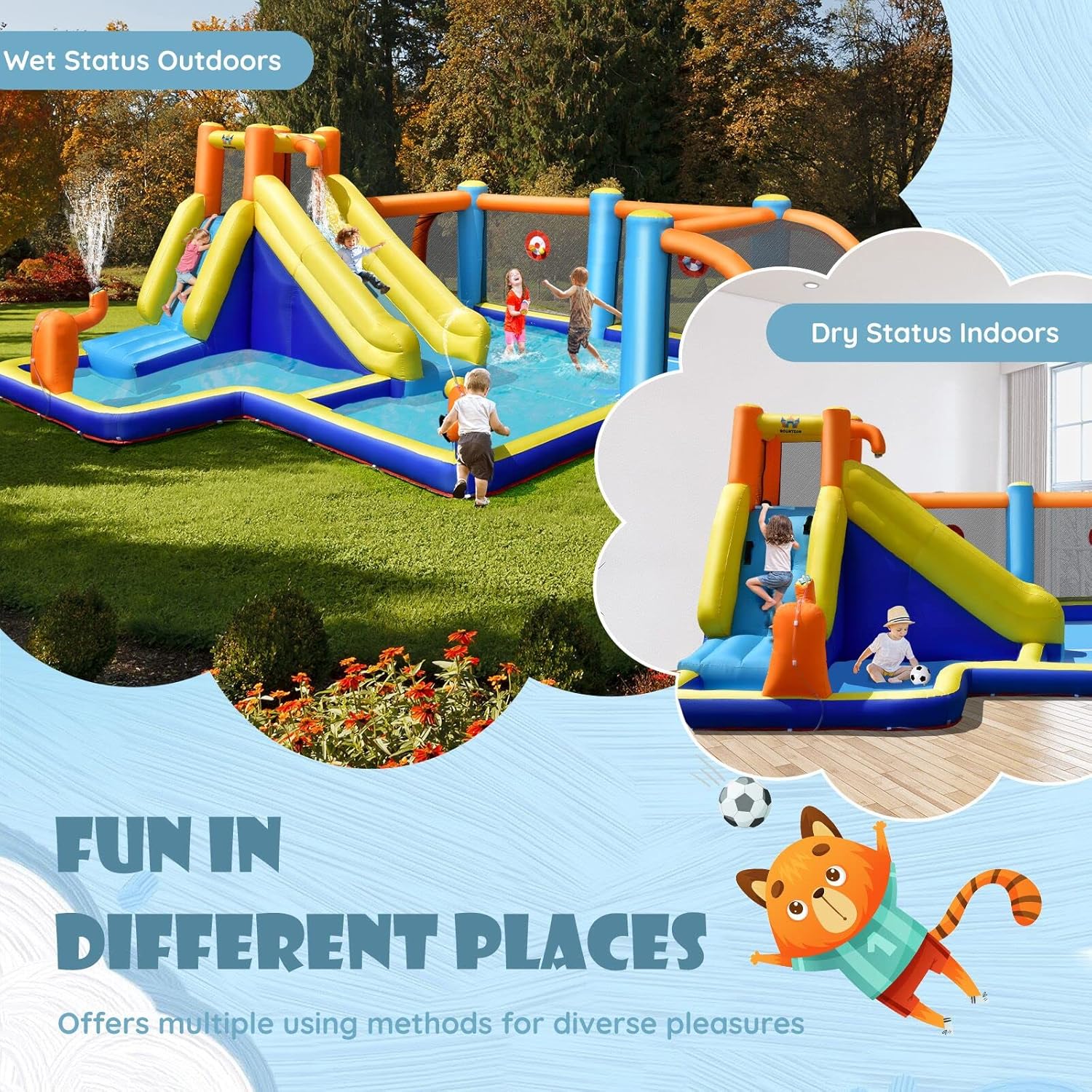 Escorregador Inflável de Água, - Kids Outdoor Slide avaliação e preço