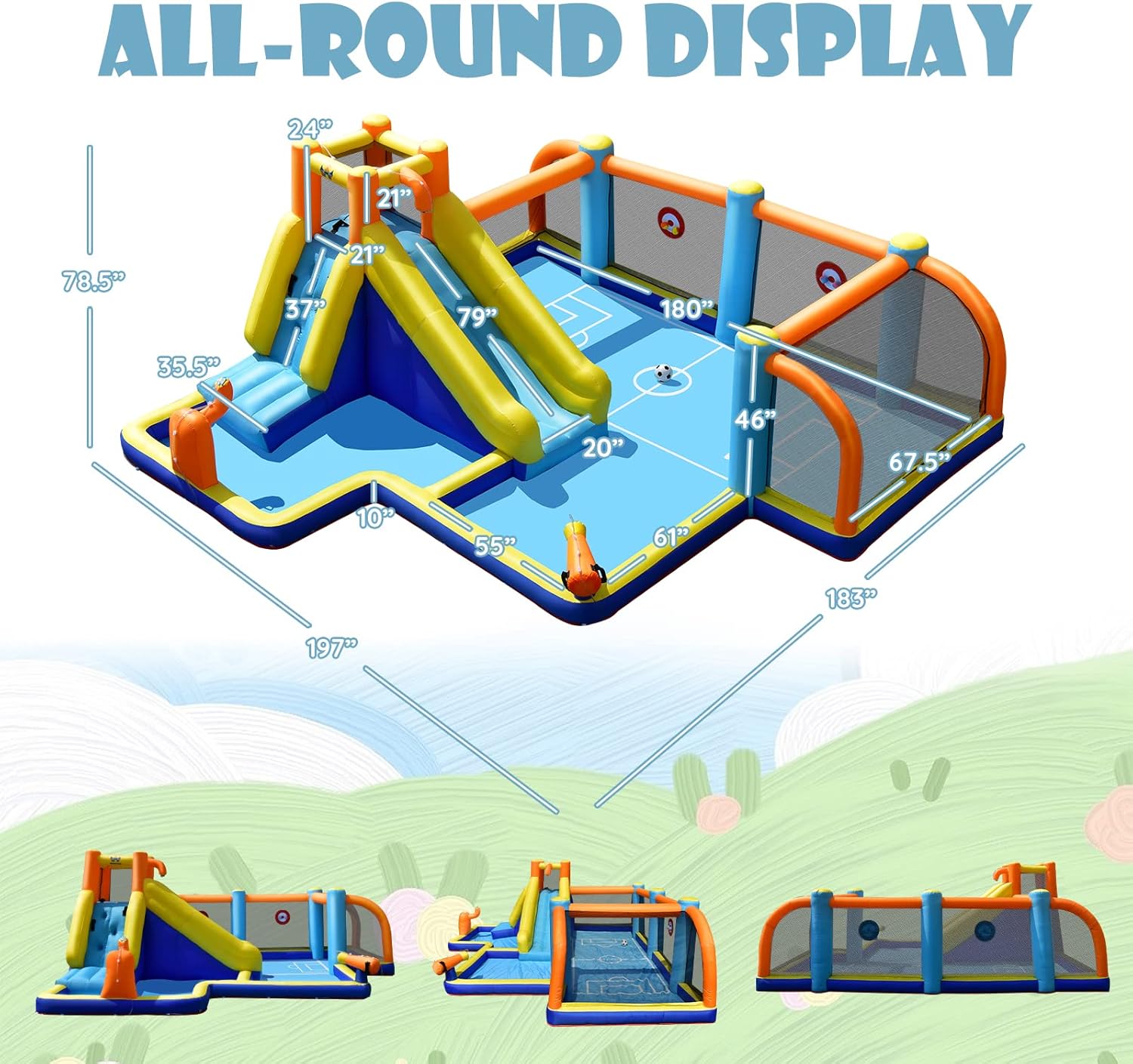 Escorregador Inflável de Água, - Kids Outdoor Slide avaliação e preço