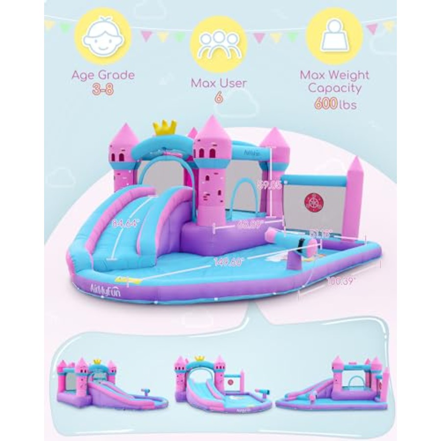 Tobogã inflável para quintal c - Kids Outdoor Bounce House avaliação e preço