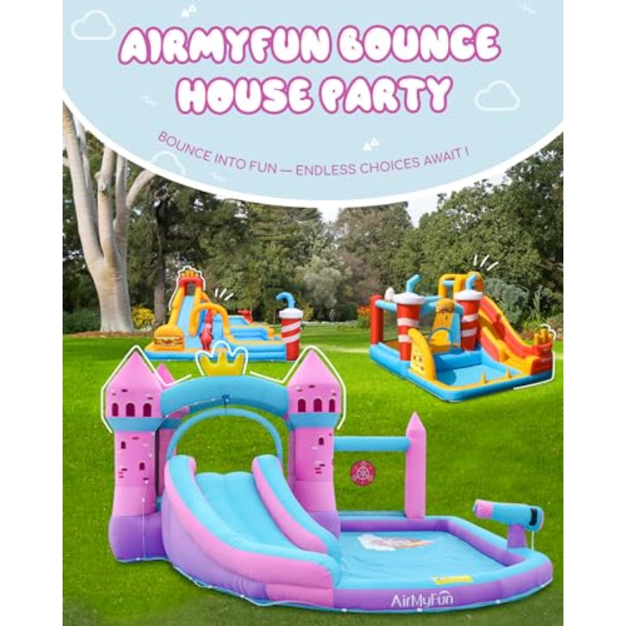 Tobogã inflável para quintal c - Kids Outdoor Bounce House avaliação e preço