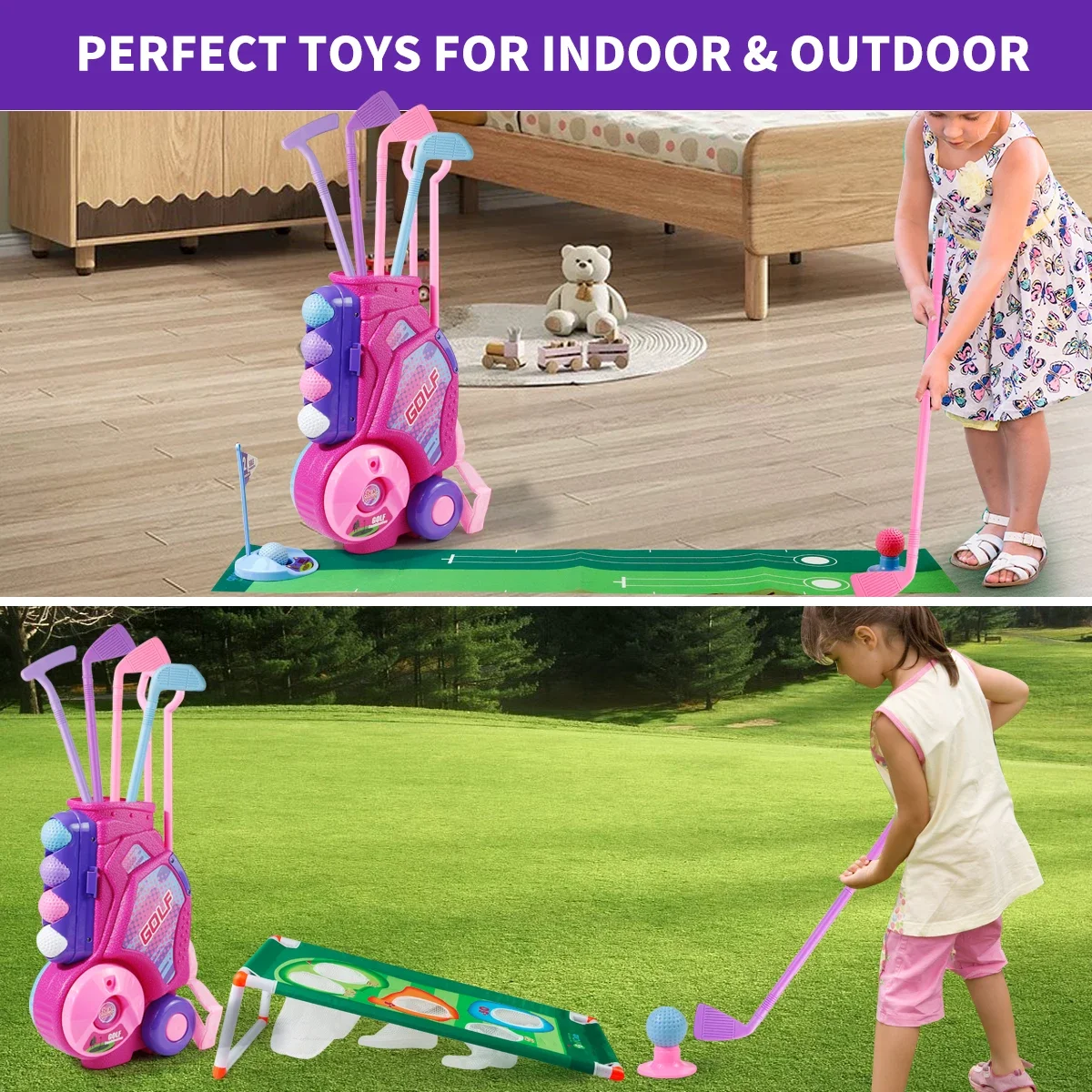 Conjunto de Golfe Infantil MQU - Kids Indoor Outdoor Cart avaliação e preço